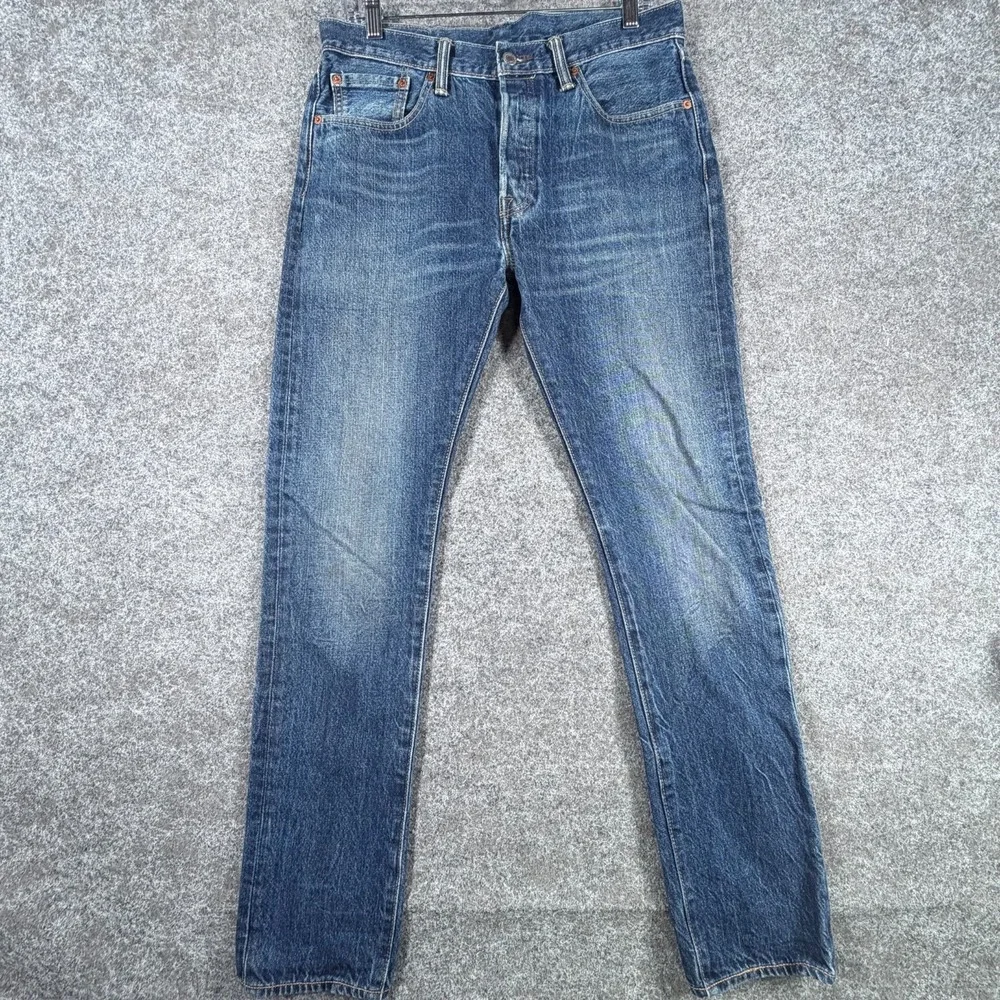 Levi's 501 Original Fit Jeans Mens 32x32 Blue Medium Wash Straight Button Fly